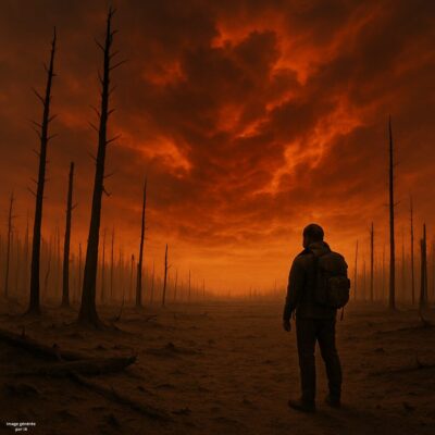 Terres stériles et ciels en feu : le crépuscule des forêts vivantes