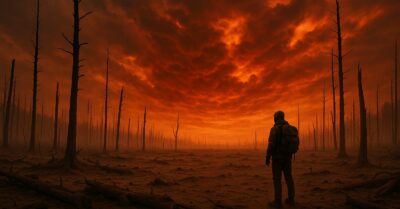 Terres stériles et ciels en feu : le crépuscule des forêts vivantes