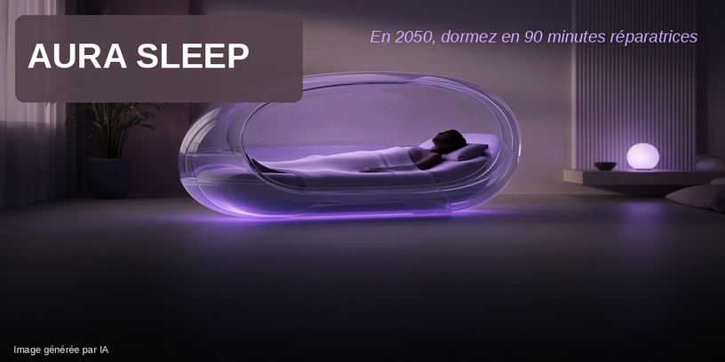 Publicité fictive Aura Sleep : capsule de sommeil réparateur
