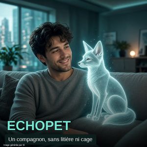 Encart fictif Echopet : compagnon holographique